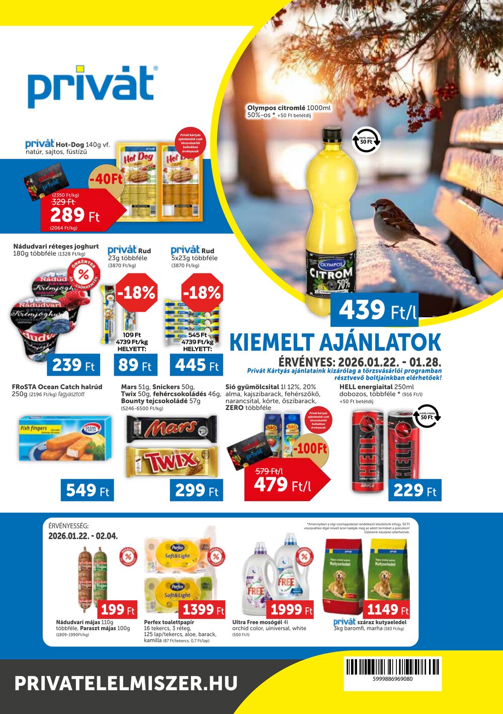 Privát akciós újság 2026.01.22-től - 1. oldal.