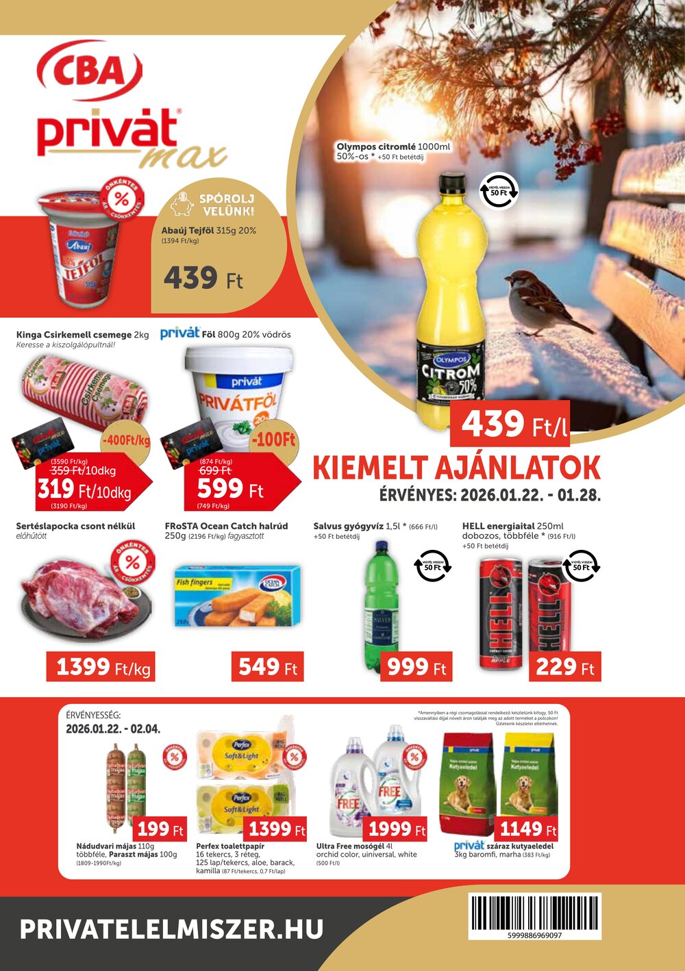 Privát akciós újság 2026.01.22-től - 1. oldal.