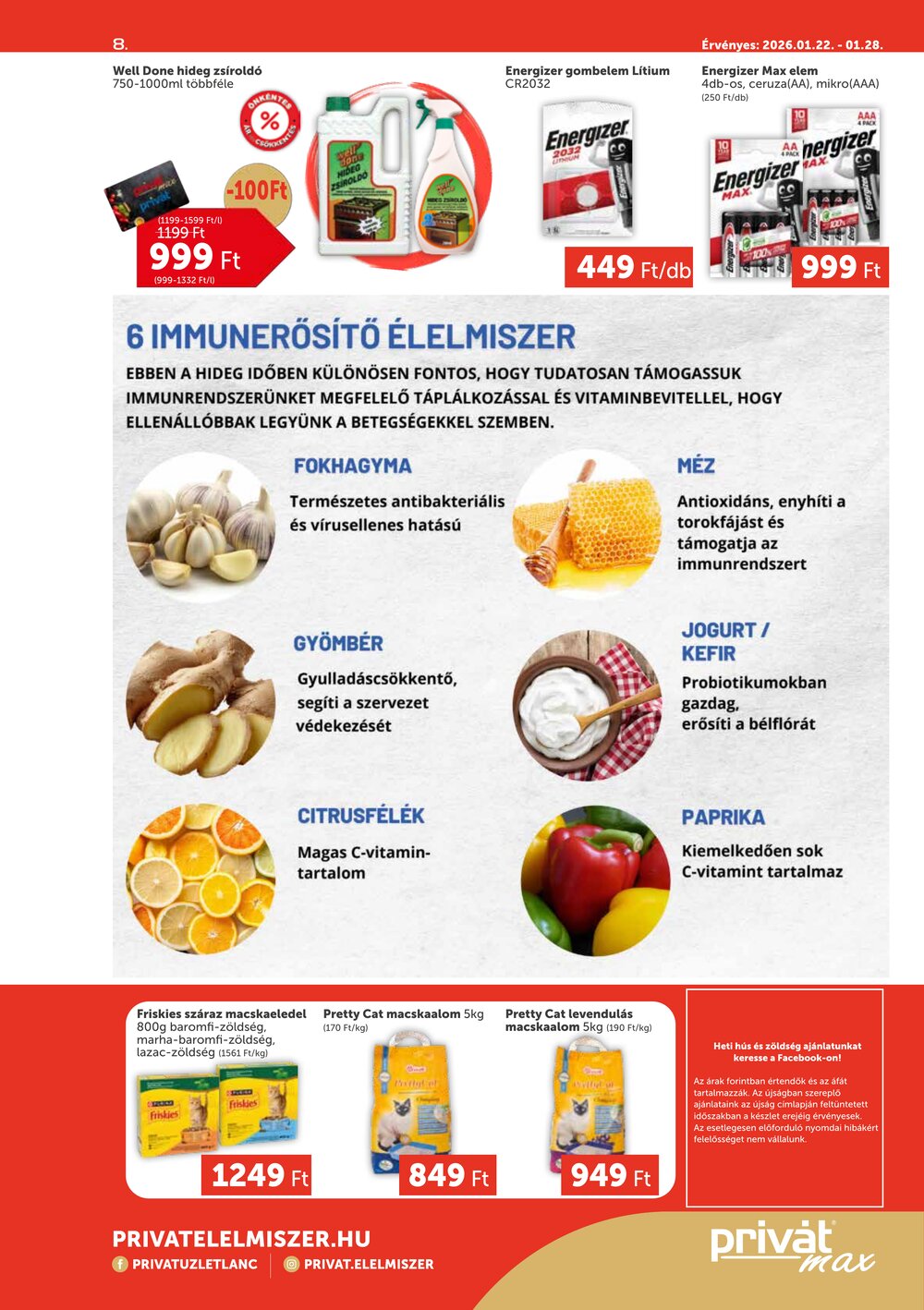 Privát akciós újság 2026.01.22-től - 8. oldal.