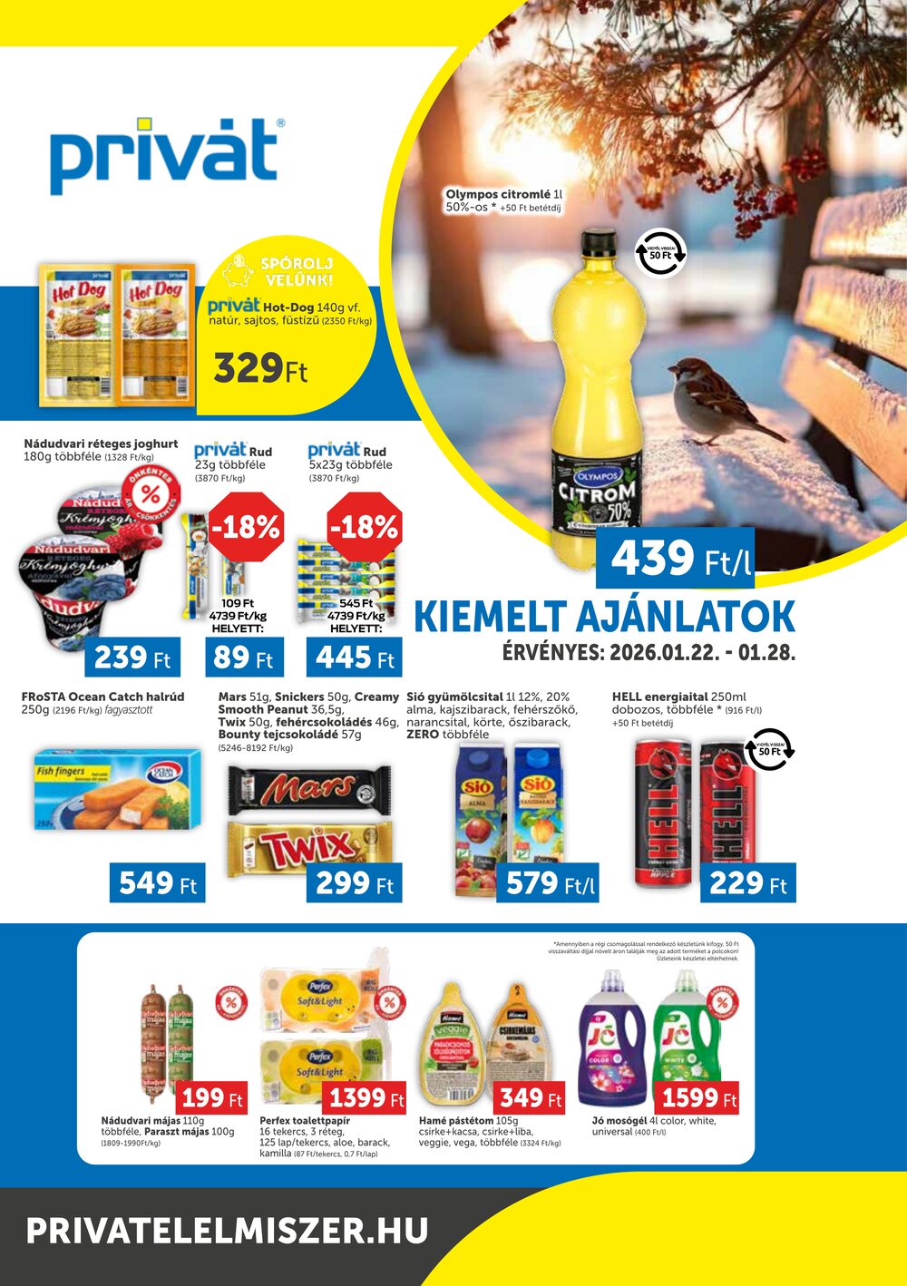 Privát akciós újság 2026.01.22-től - 1. oldal.