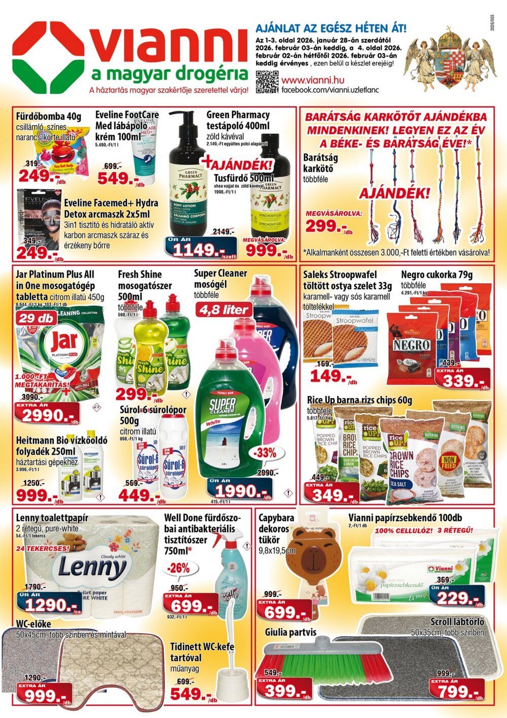 Vianni drogéria akciós újság 2026.01.28-tól - 1. oldal.