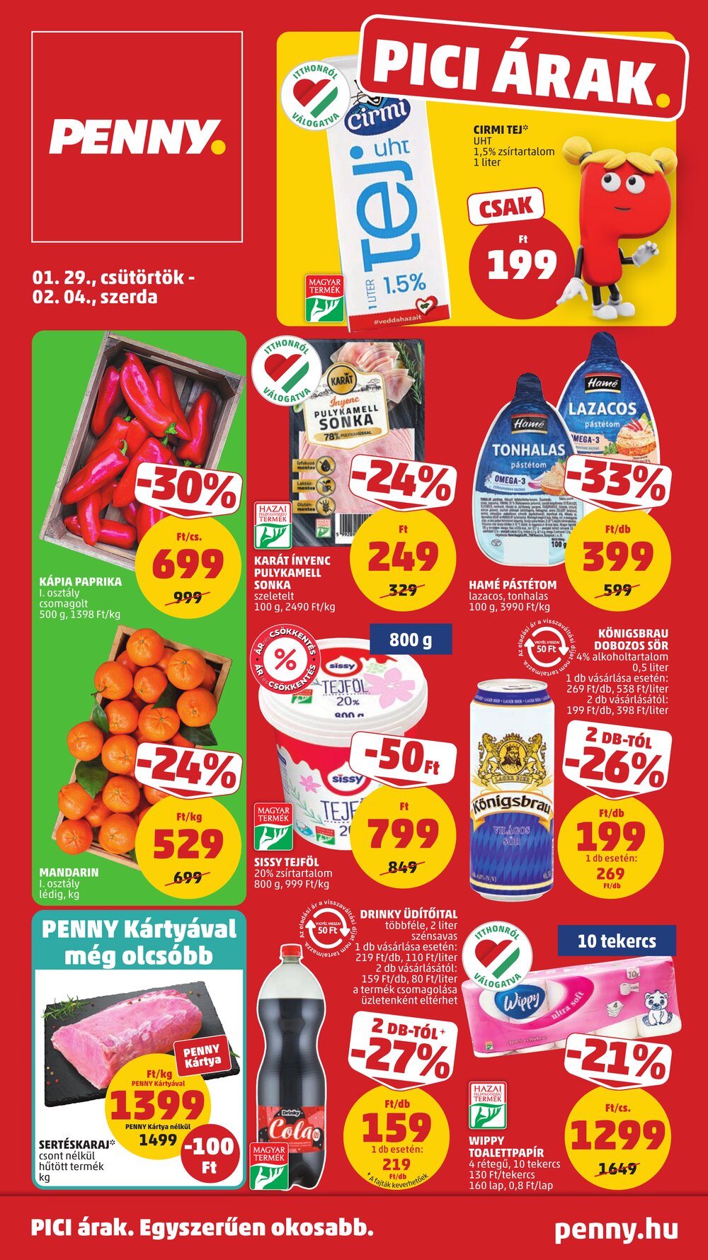 Penny Market akciós újság 2026.01.29-től - 1. oldal.