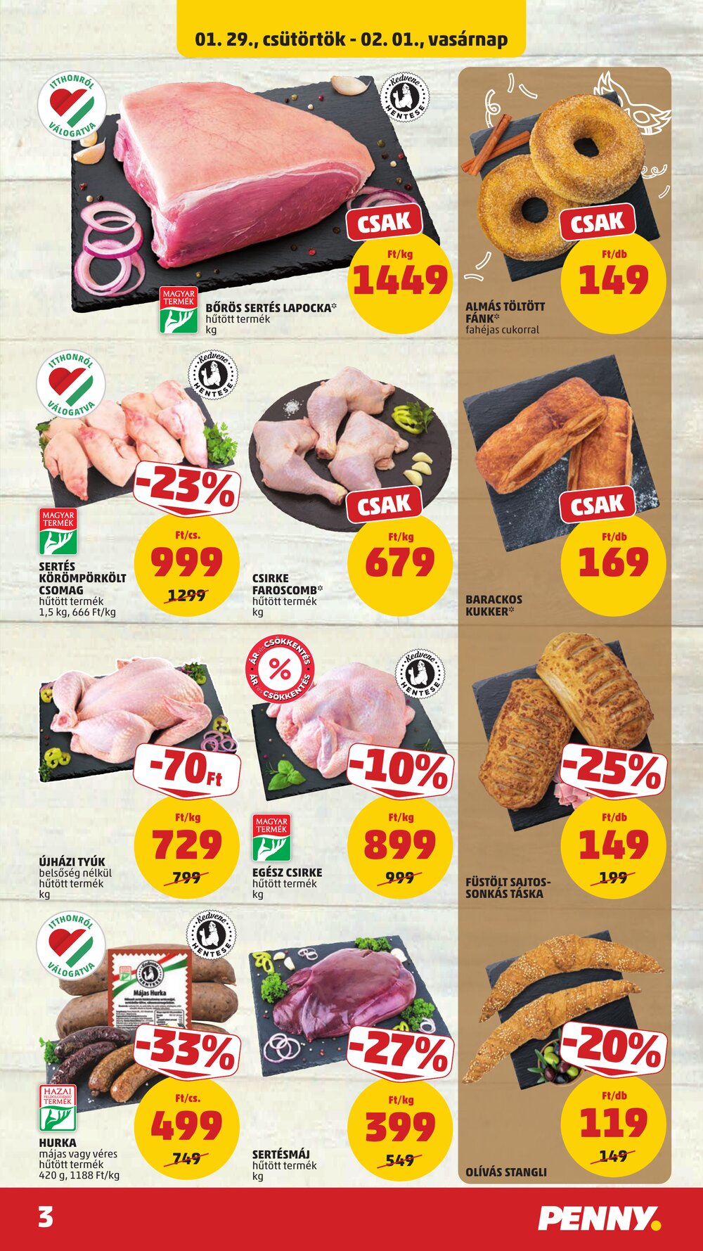 Penny Market akciós újság 2026.01.29-től - 3. oldal.