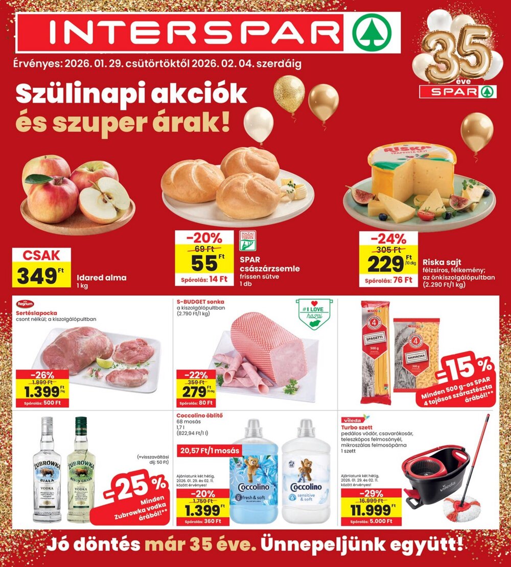 Interspar akciós újság 2026.01.29-től - 1. oldal.