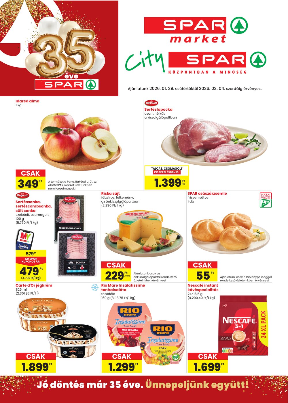 Spar Market akciós újság 2026.01.29-től - 1. oldal.