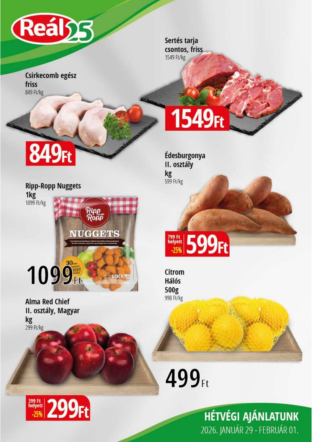 Reál akciós újság 2026.01.29-től - 1. oldal.
