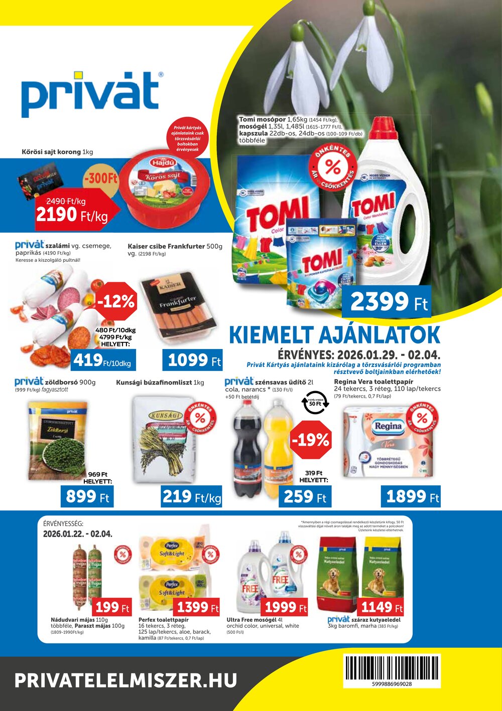 Privát akciós újság 2026.01.29-től - 1. oldal.