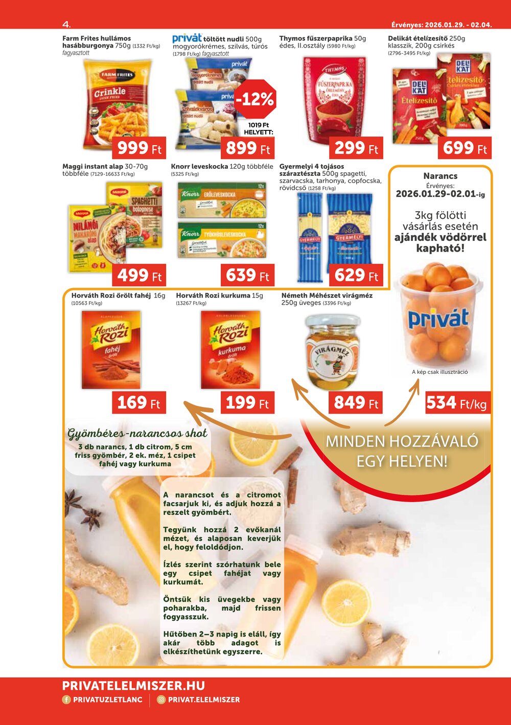 Privát akciós újság 2026.01.29-től - 4. oldal.