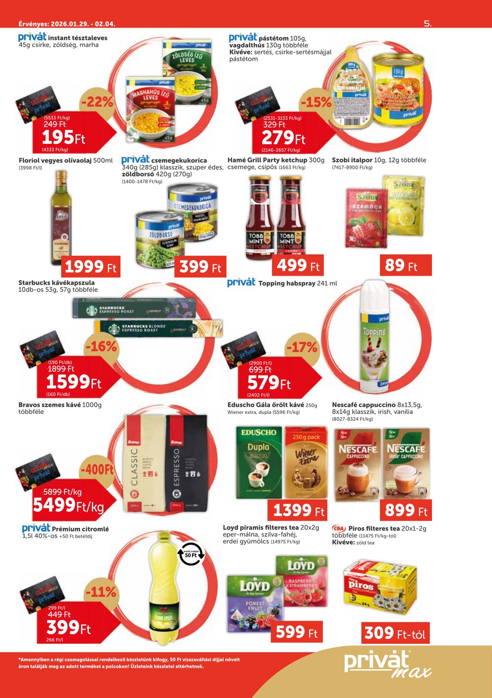 Privát akciós újság 2026.01.29-től - 5. oldal.