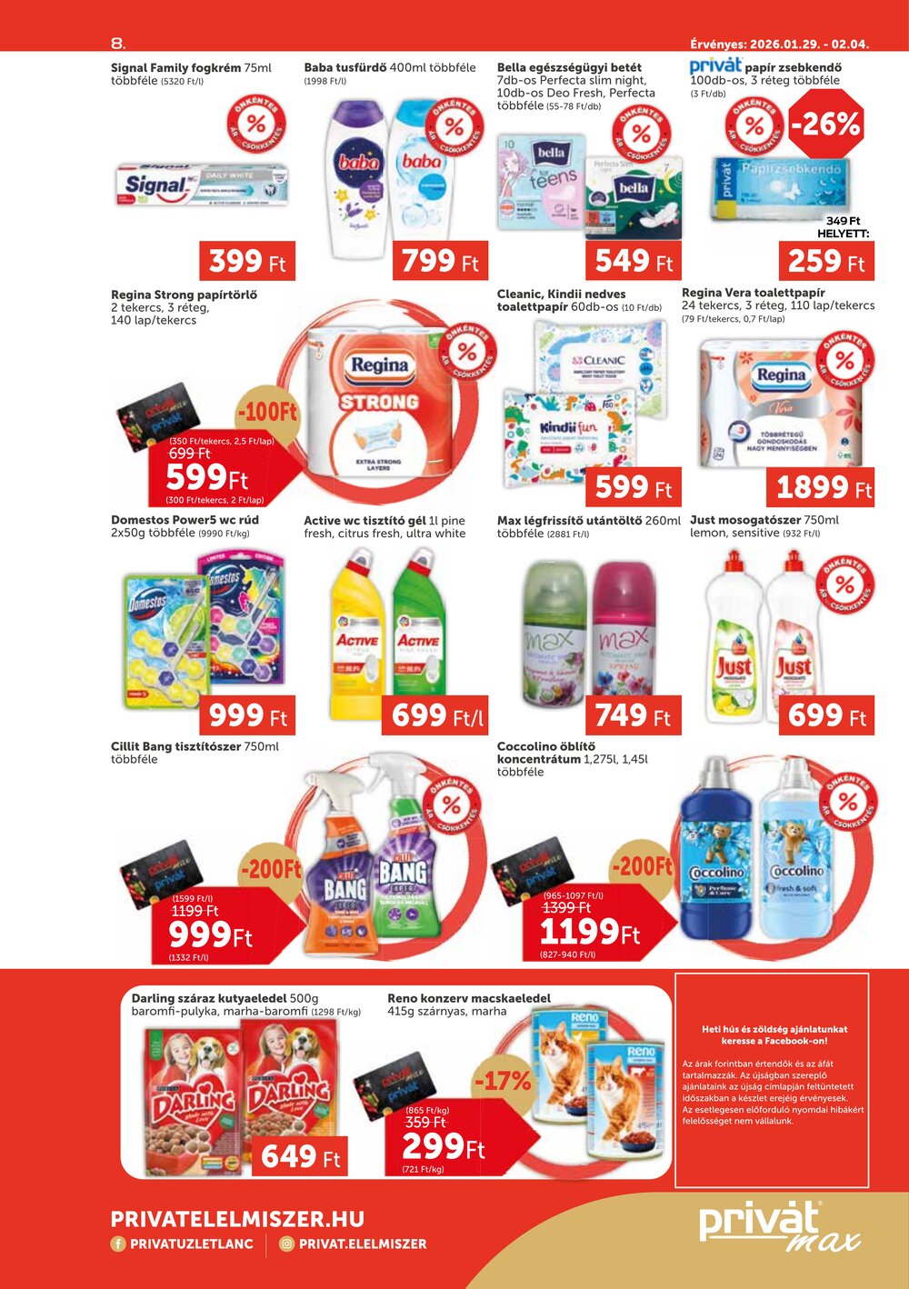 Privát akciós újság 2026.01.29-től - 8. oldal.