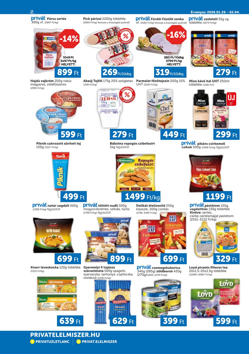 Privát akciós újság 2026.01.29-től - 2. oldal.
