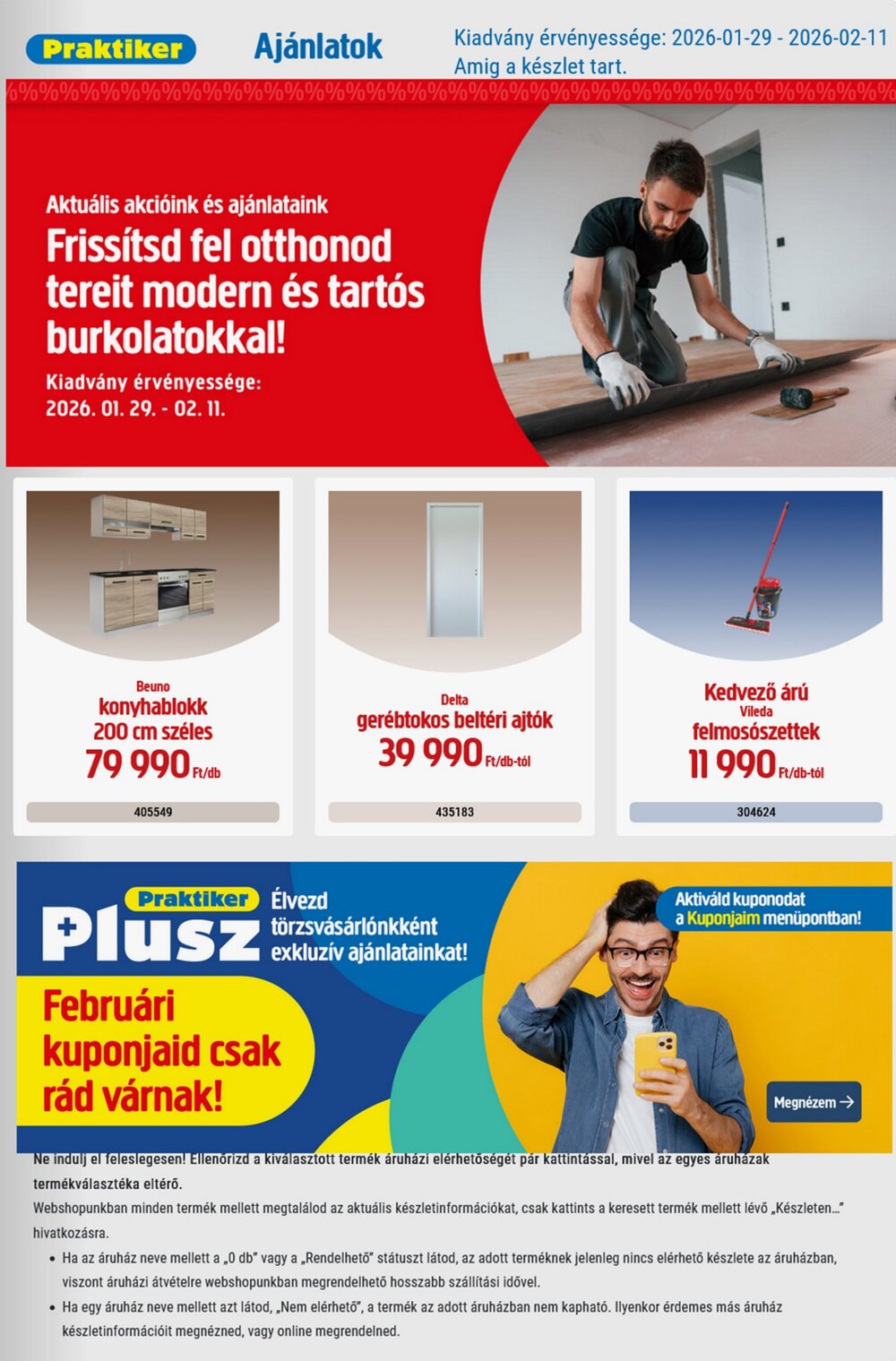 Praktiker akciós újság 2026.01.29-től - 1. oldal.