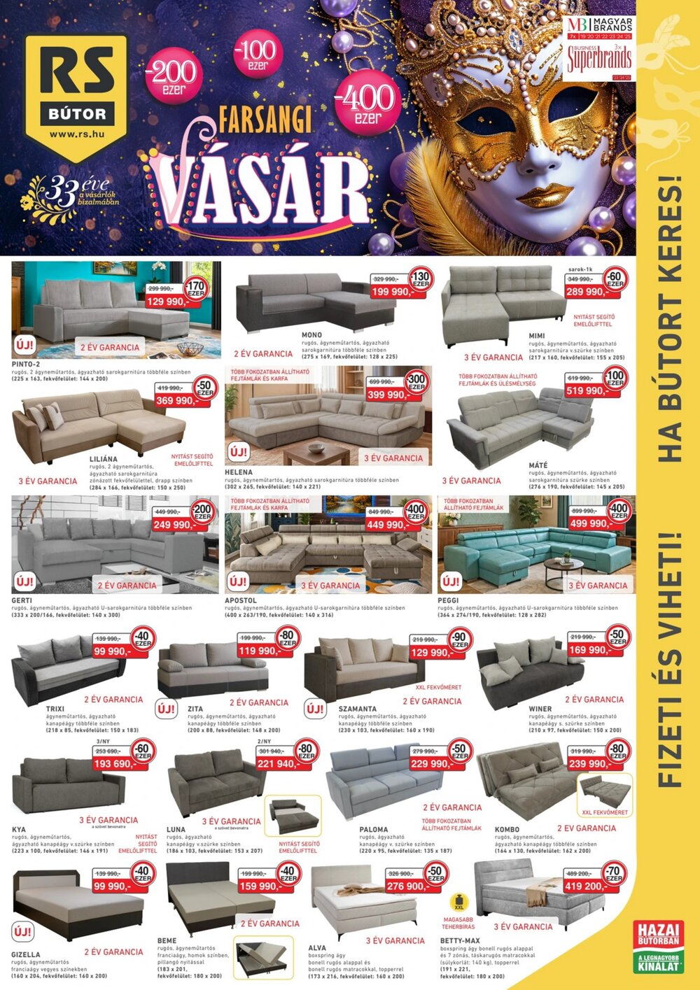 RS Bútor akciós újság 2026.01.30-tól - 1. oldal.