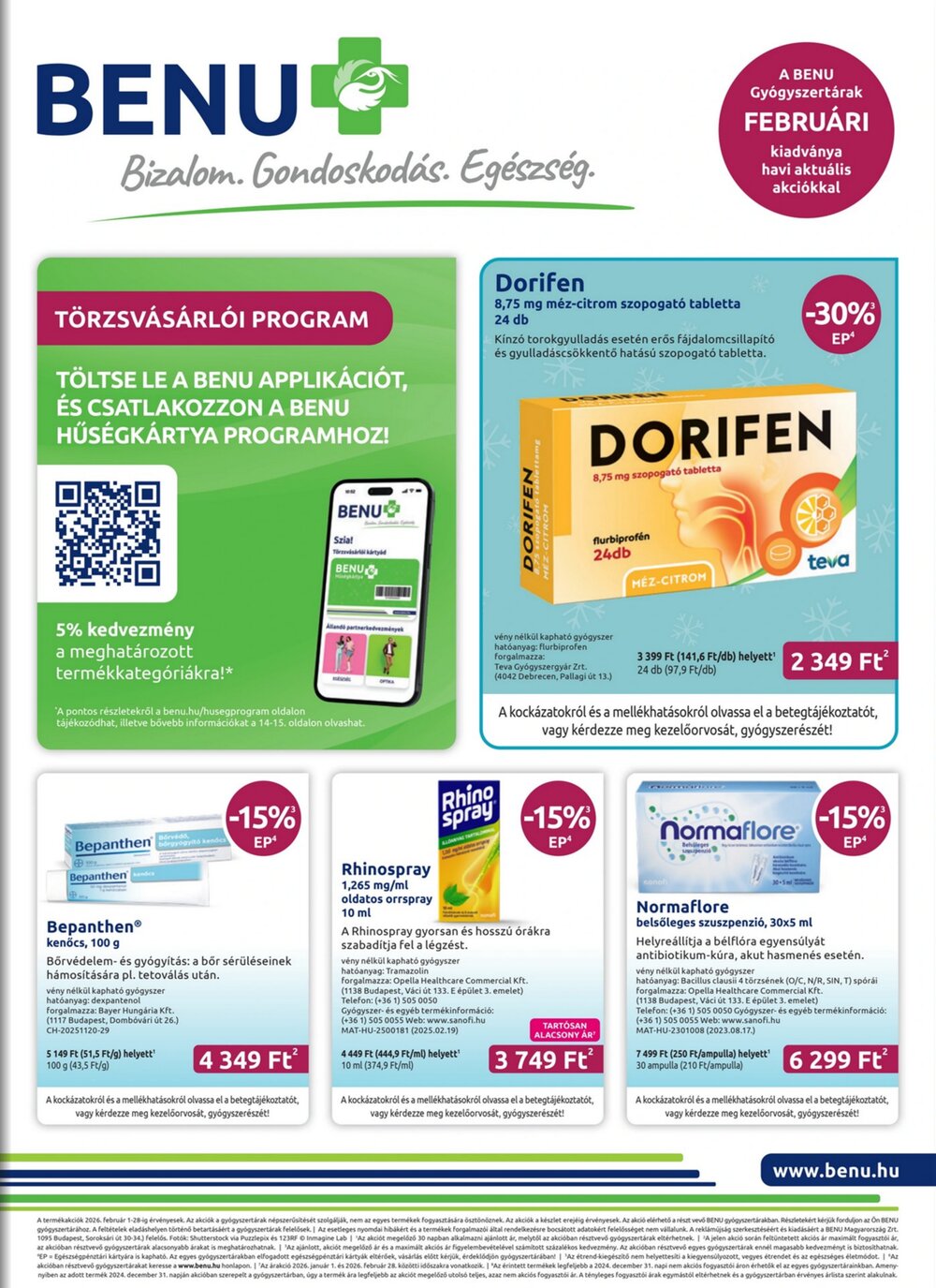 BENU Gyógyszertárak akciós újság 2026.02.01-től - 1. oldal.