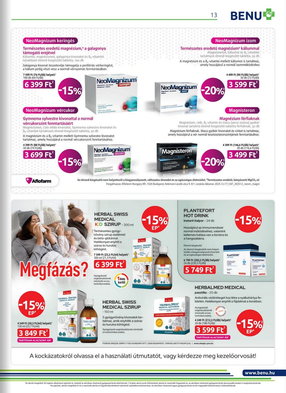 BENU Gyógyszertárak akciós újság 2026.02.01-től - 13. oldal.