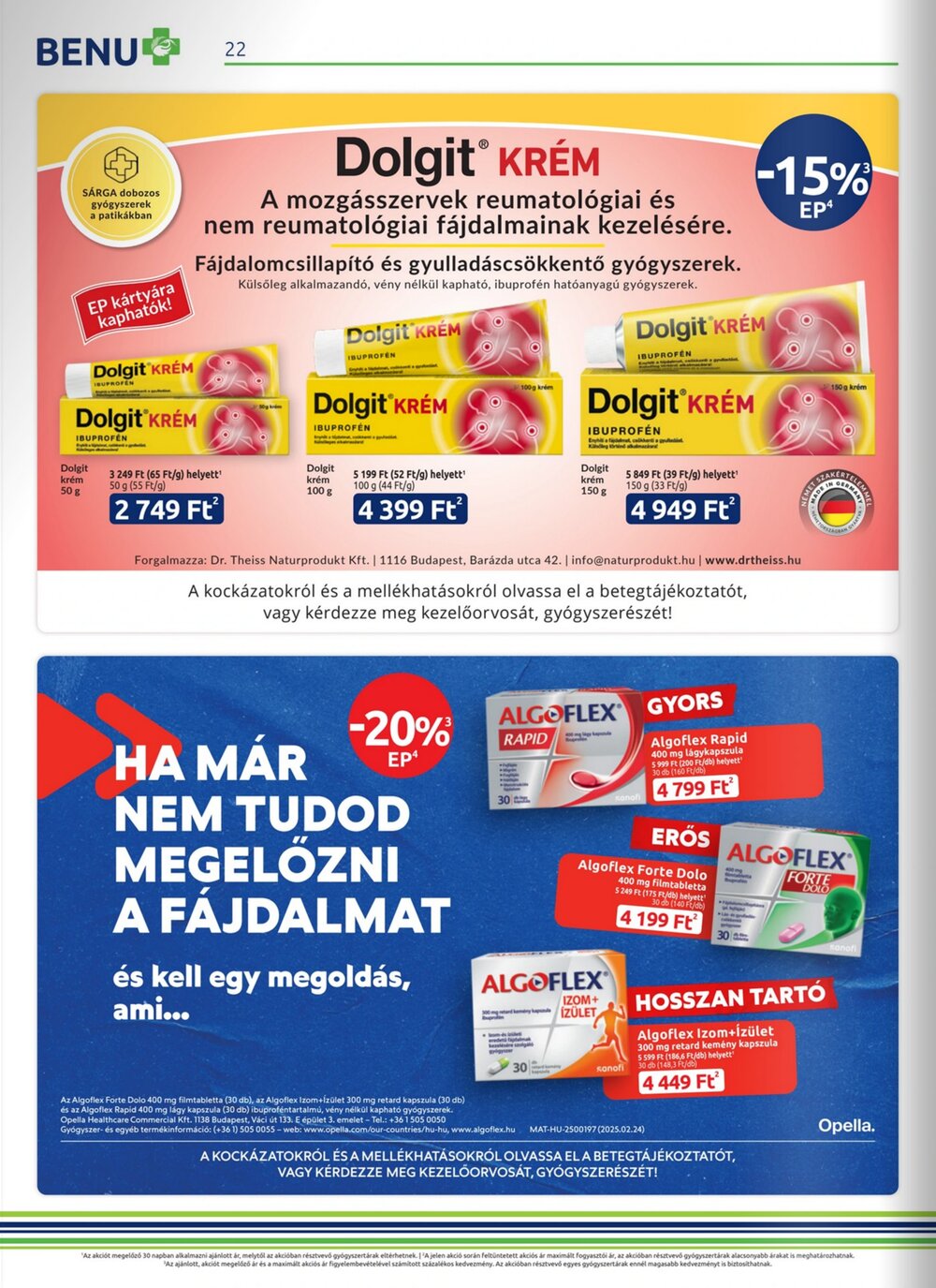 BENU Gyógyszertárak akciós újság 2026.02.01-től - 22. oldal.