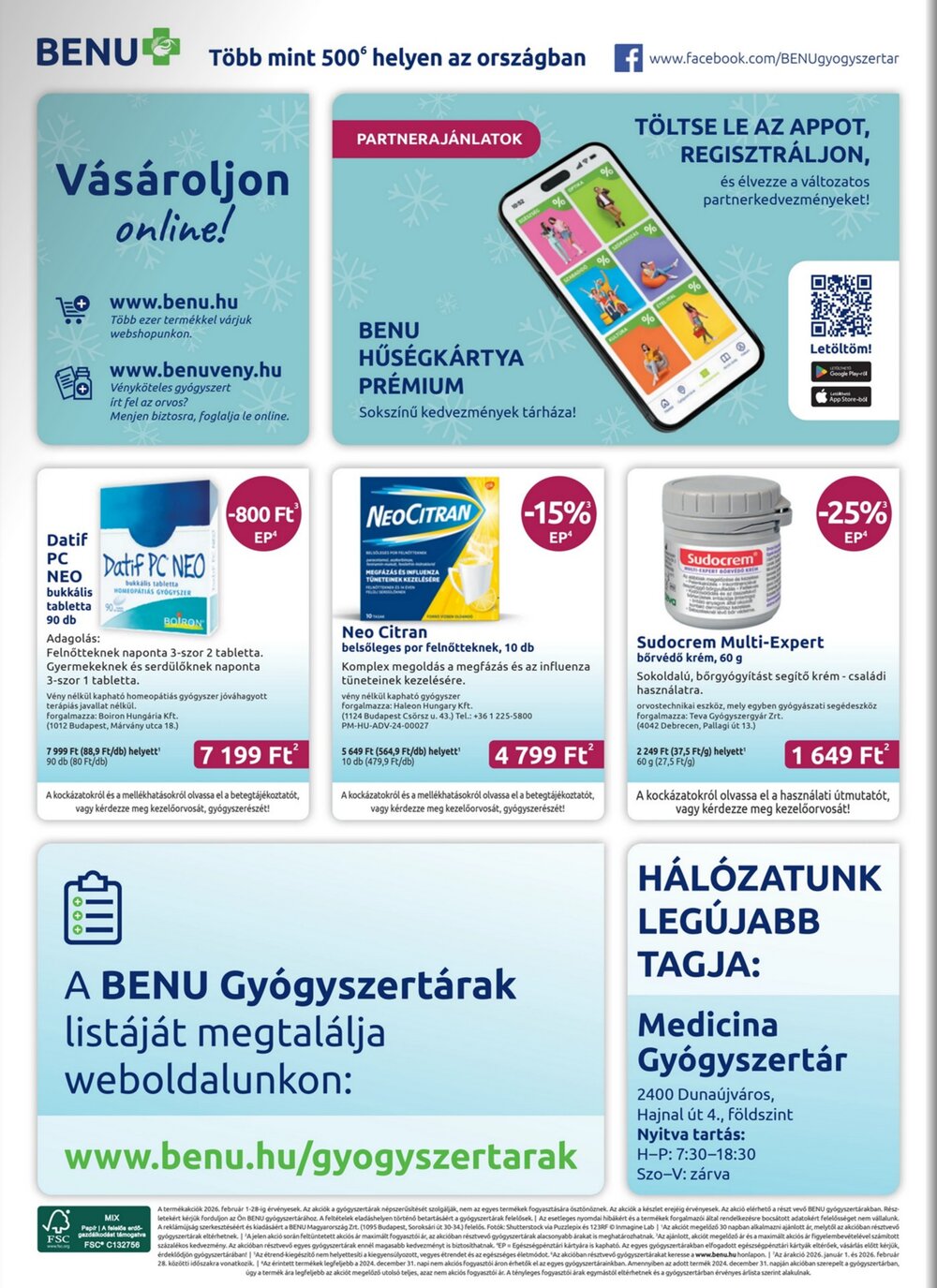 BENU Gyógyszertárak akciós újság 2026.02.01-től - 28. oldal.