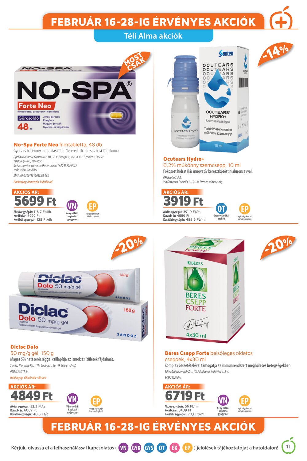 Alma Gyógyszertárak akciós újság 2026.02.01-től - 11. oldal.