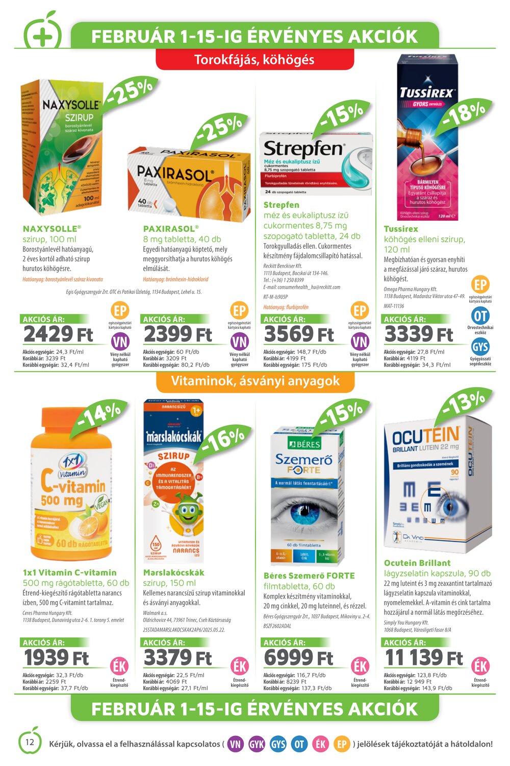 Alma Gyógyszertárak akciós újság 2026.02.01-től - 12. oldal.