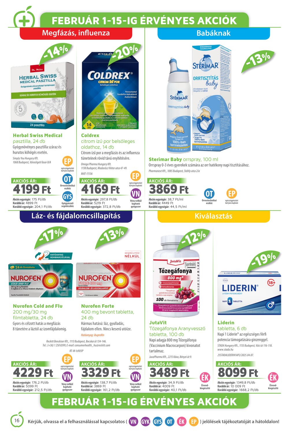 Alma Gyógyszertárak akciós újság 2026.02.01-től - 16. oldal.