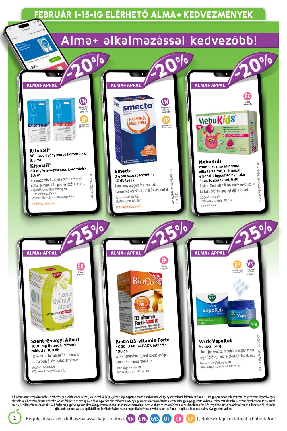 Alma Gyógyszertárak akciós újság 2026.02.01-től - 2. oldal.
