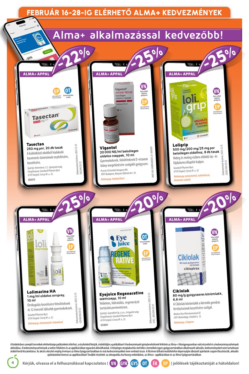 Alma Gyógyszertárak akciós újság 2026.02.01-től - 4. oldal.