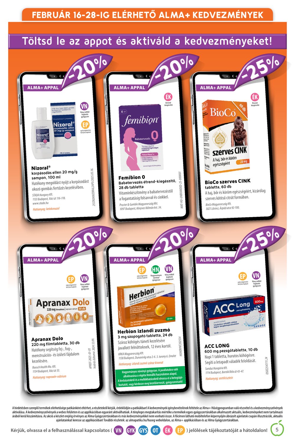 Alma Gyógyszertárak akciós újság 2026.02.01-től - 5. oldal.