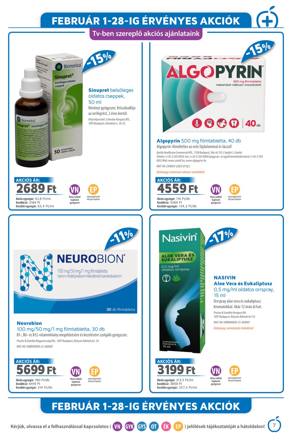 Alma Gyógyszertárak akciós újság 2026.02.01-től - 7. oldal.