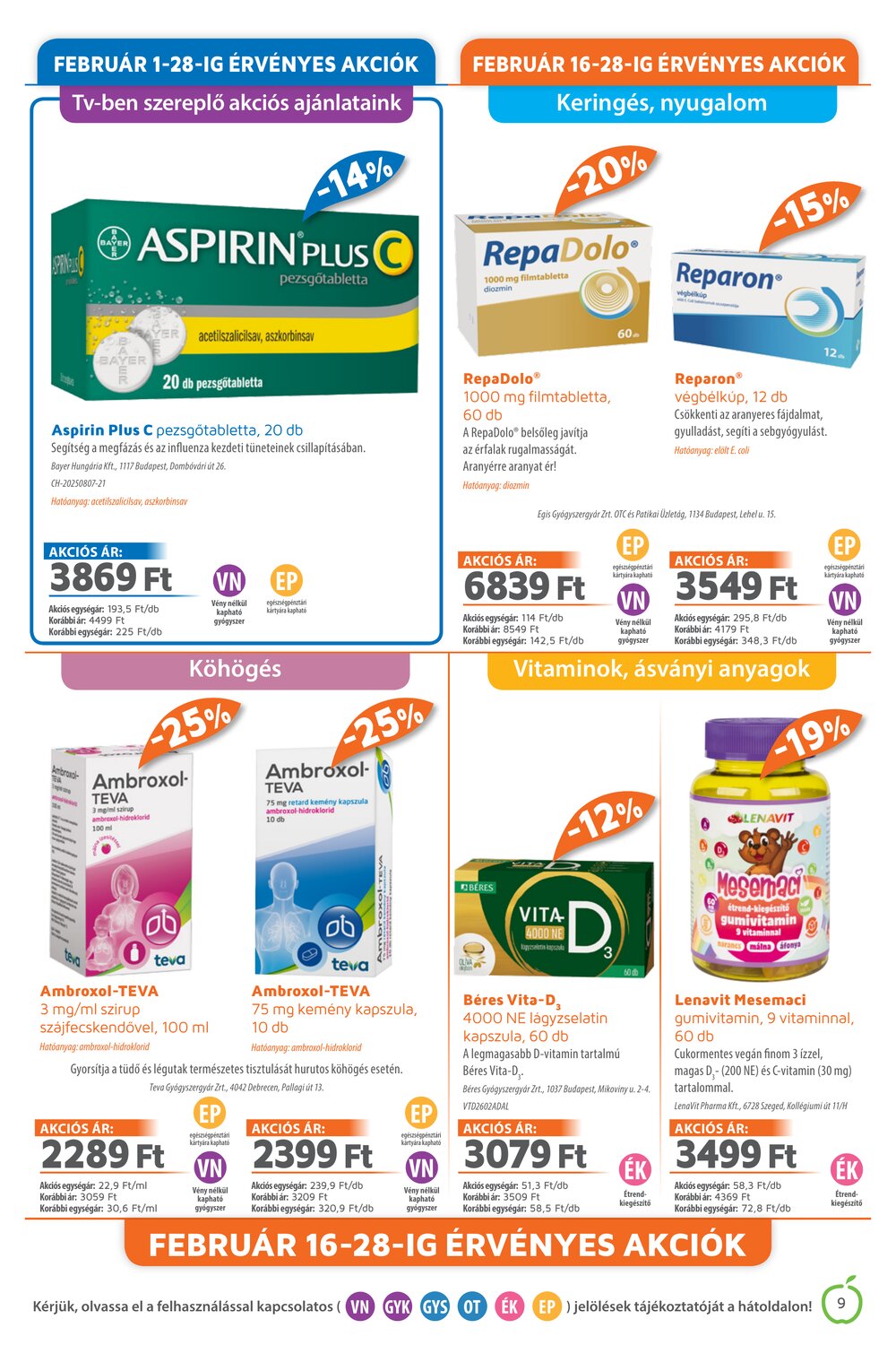 Alma Gyógyszertárak akciós újság 2026.02.01-től - 9. oldal.