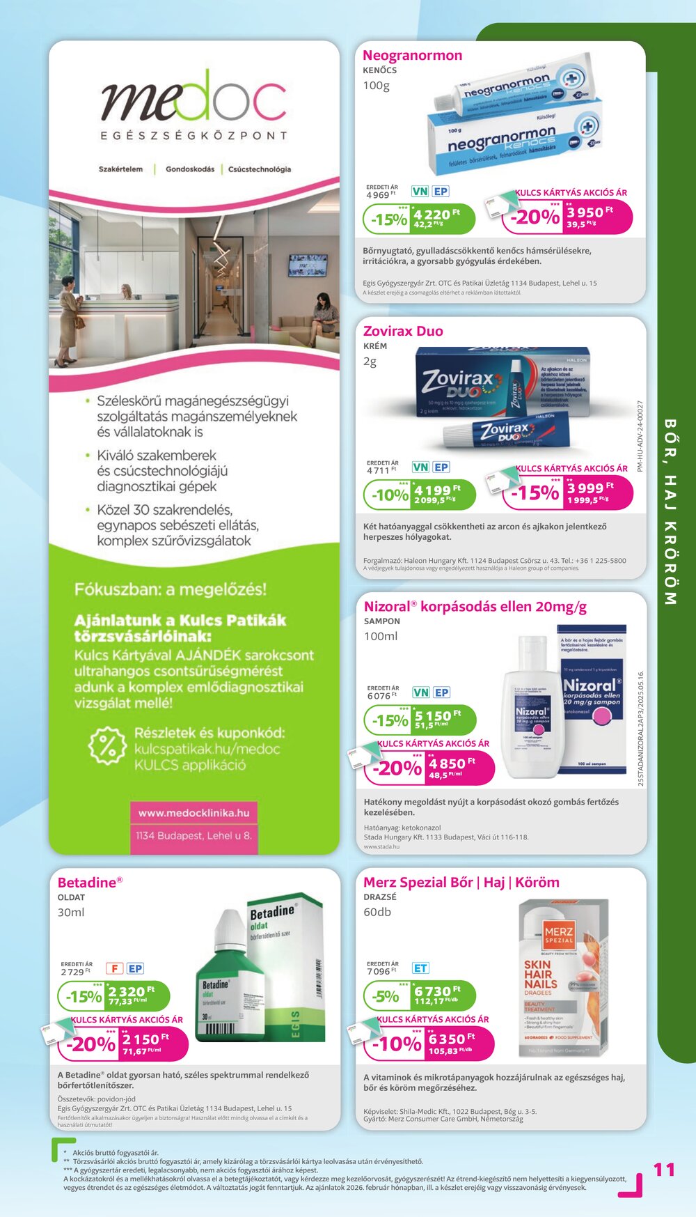 Kulcs Patika akciós újság 2026.02.01-től - 11. oldal.