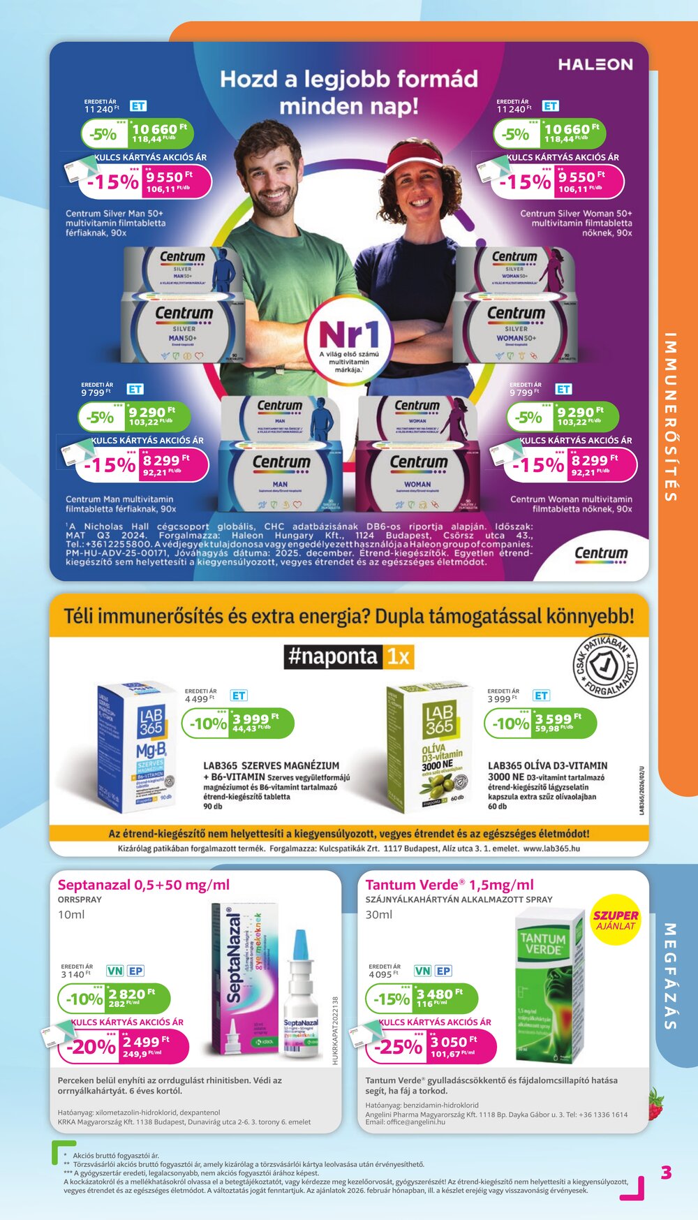 Kulcs Patika akciós újság 2026.02.01-től - 3. oldal.
