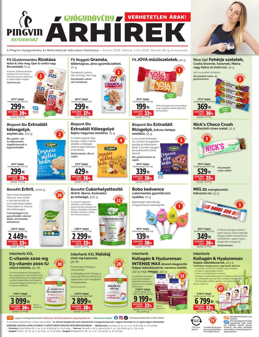 Pingvin Patika akciós újság 2026.02.01-től - 1. oldal.