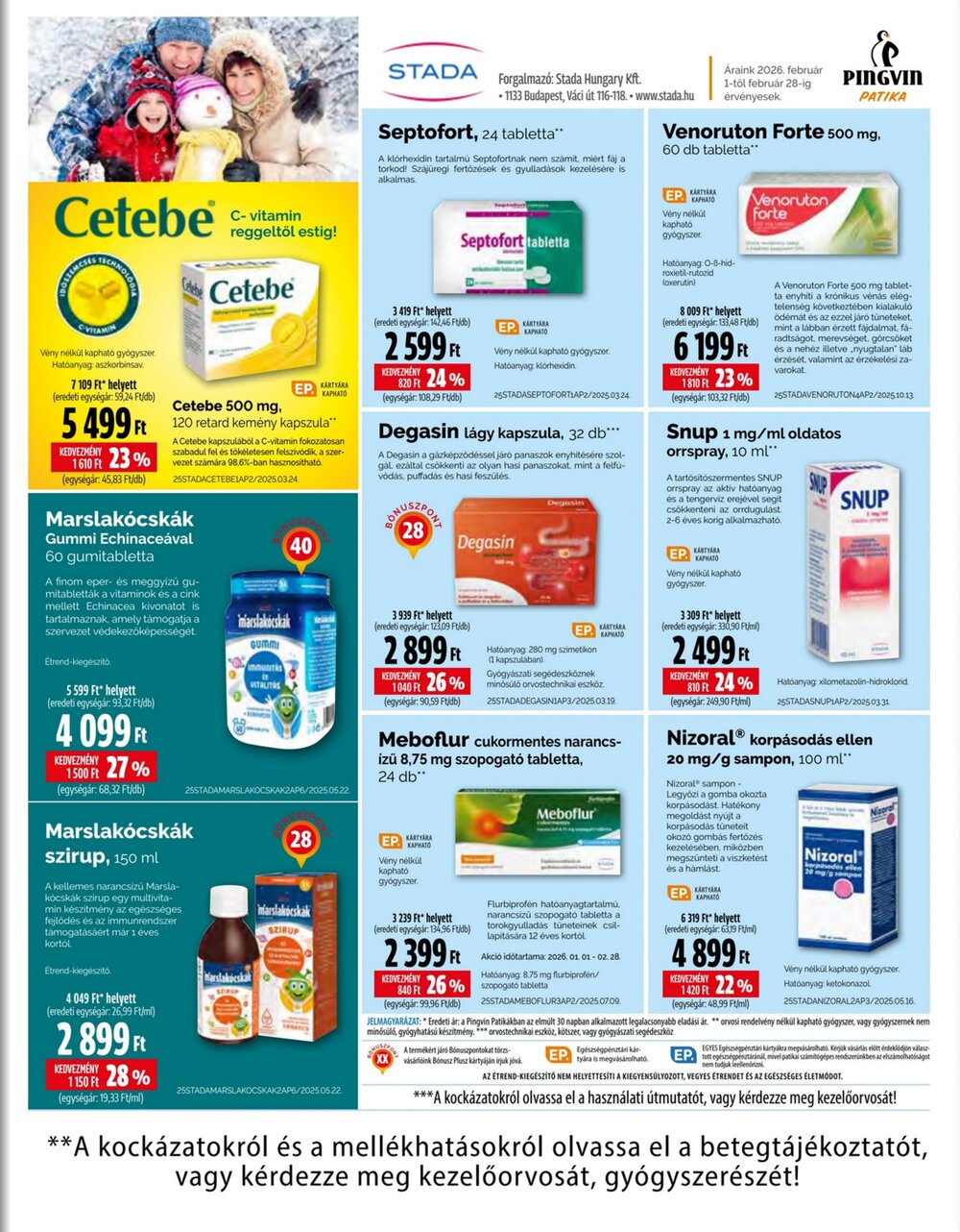 Pingvin Patika akciós újság 2026.02.01-től - 1. oldal.