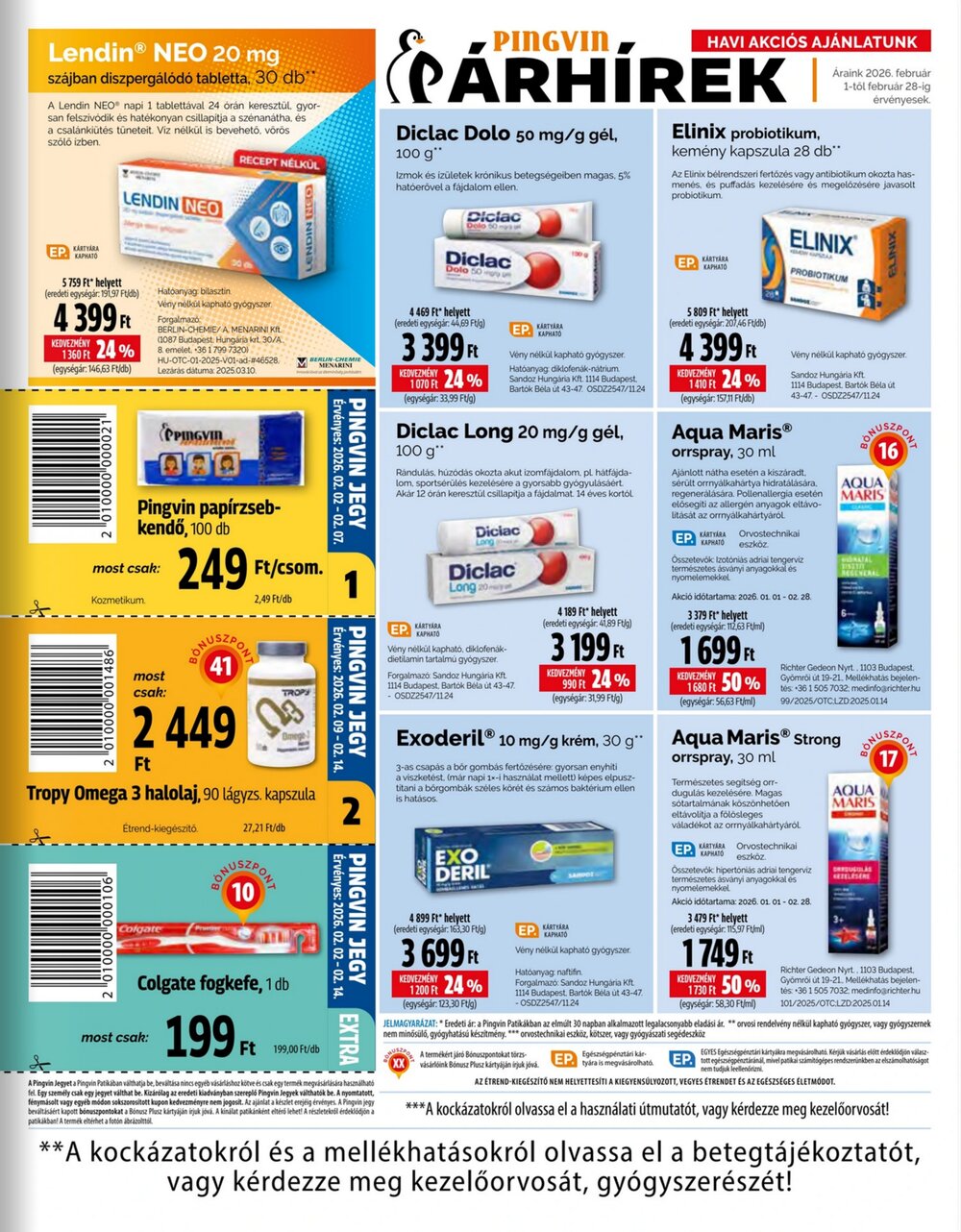 Pingvin Patika akciós újság 2026.02.01-től - 3. oldal.