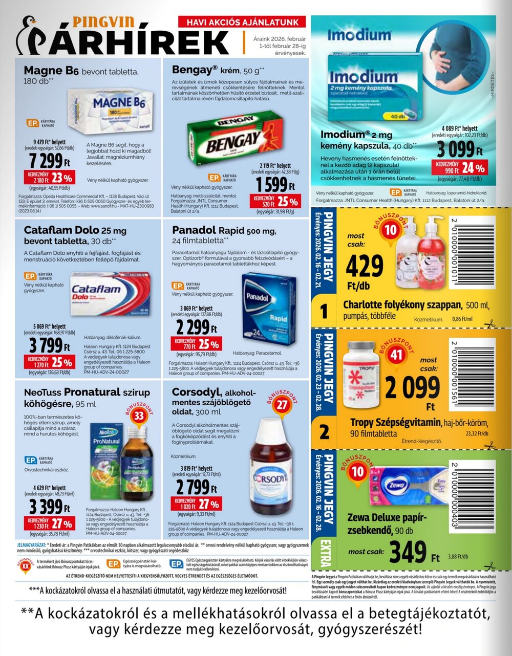 Pingvin Patika akciós újság 2026.02.01-től - 4. oldal.