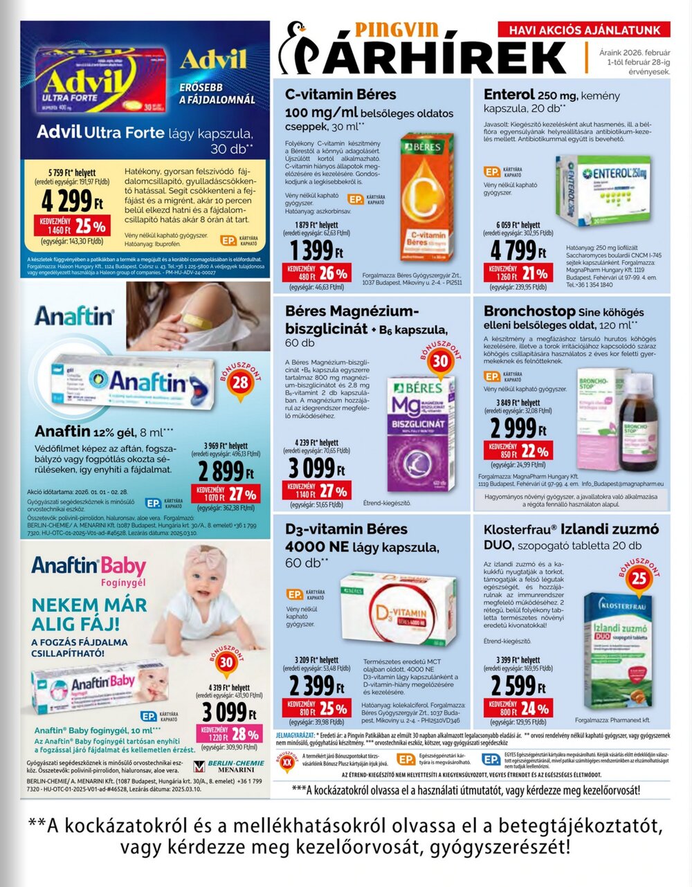 Pingvin Patika akciós újság 2026.02.01-től - 5. oldal.