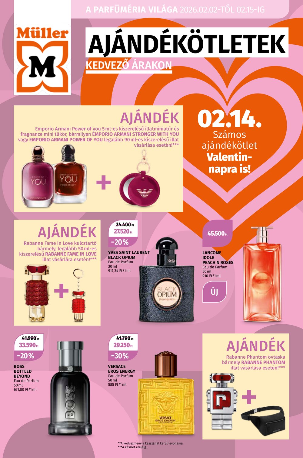 Müller drogéria akciós újság 2026.02.02-től - 1. oldal.