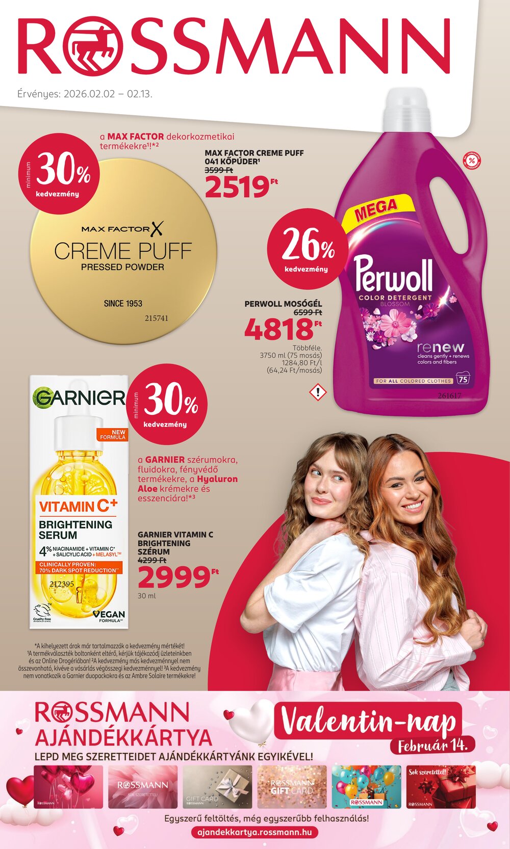 Rossmann akciós újság 2026.02.02-től - 1. oldal.