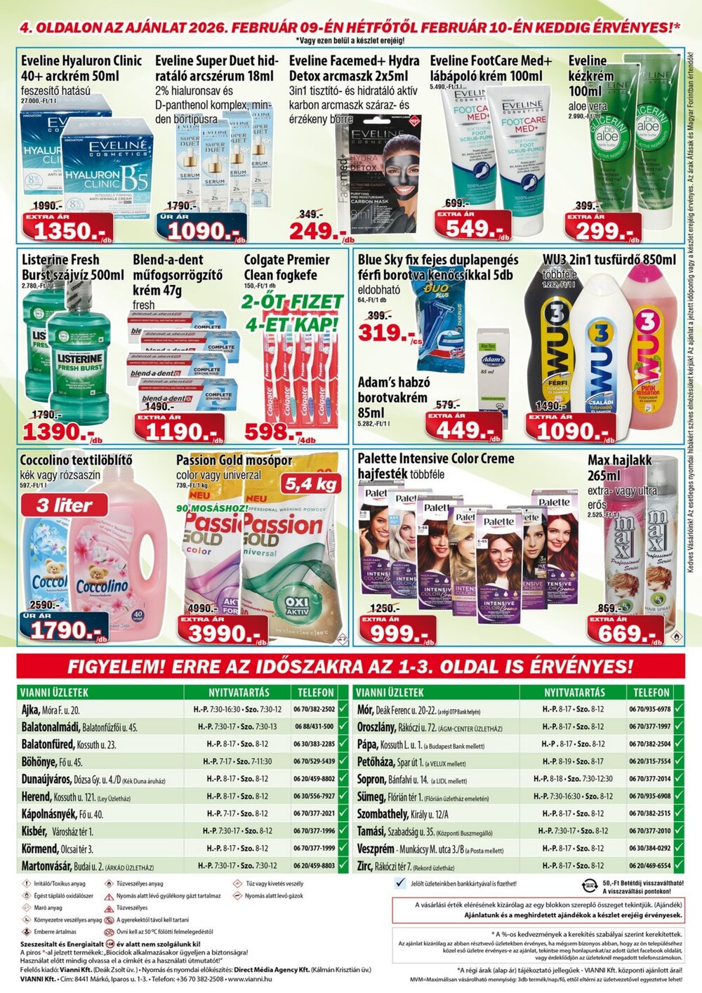 Vianni drogéria akciós újság 2026.02.04-től - 4. oldal.