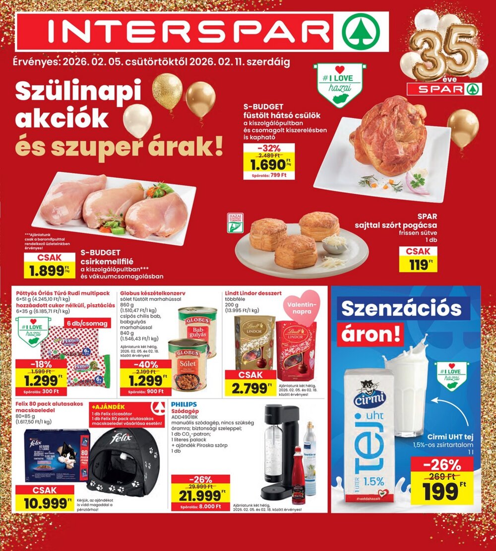 Interspar akciós újság 2026.02.05-től - 1. oldal.