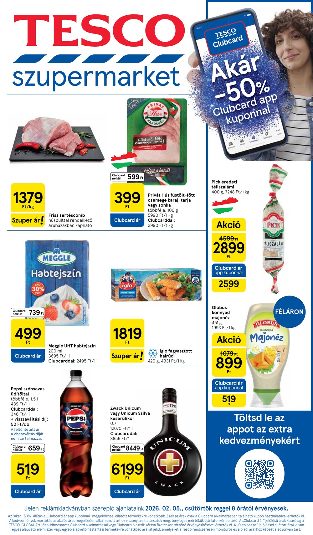 Tesco akciós újság 2026.02.05-től - 1. oldal.