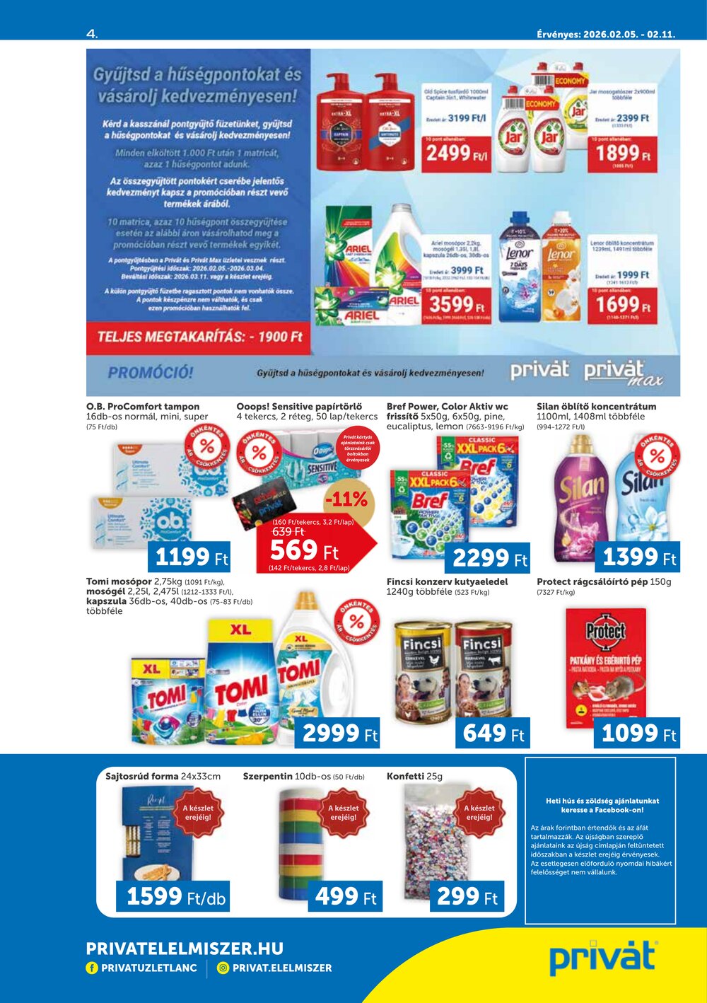 Privát akciós újság 2026.02.05-től - 4. oldal.