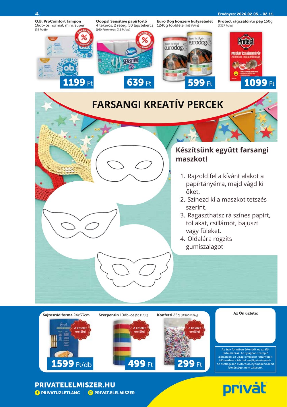 Privát akciós újság 2026.02.05-től - 4. oldal.