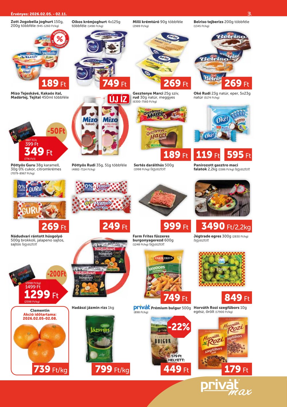 Privát akciós újság 2026.02.05-től - 3. oldal.