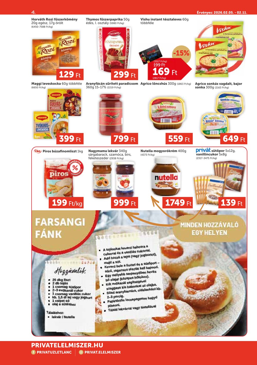 Privát akciós újság 2026.02.05-től - 4. oldal.