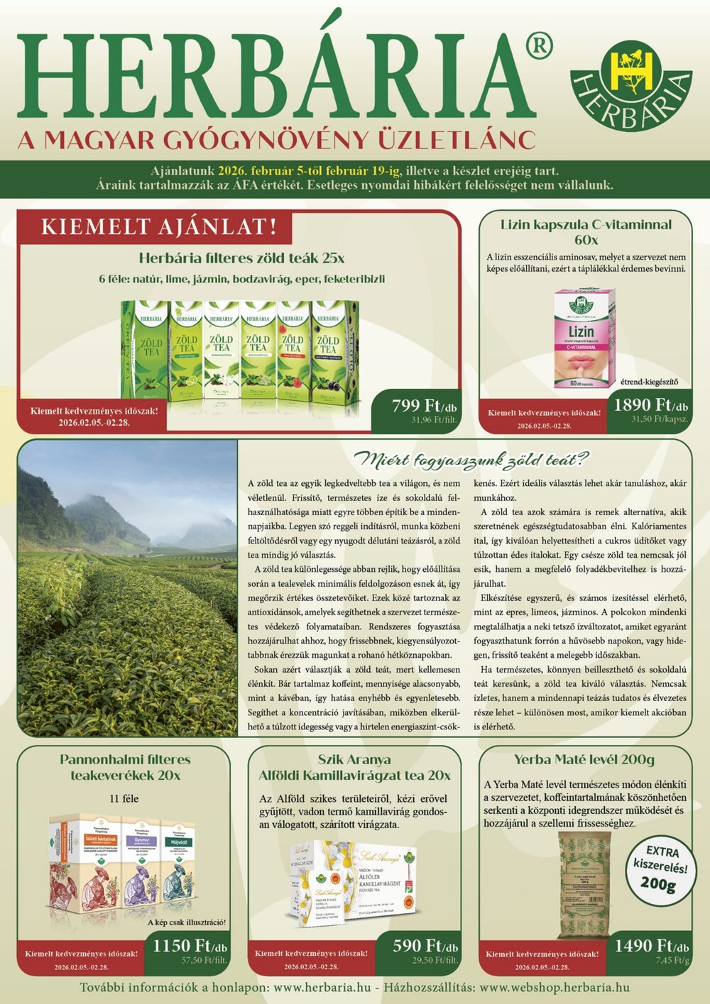 Herbária akciós újság 2026.02.05-től - 1. oldal.