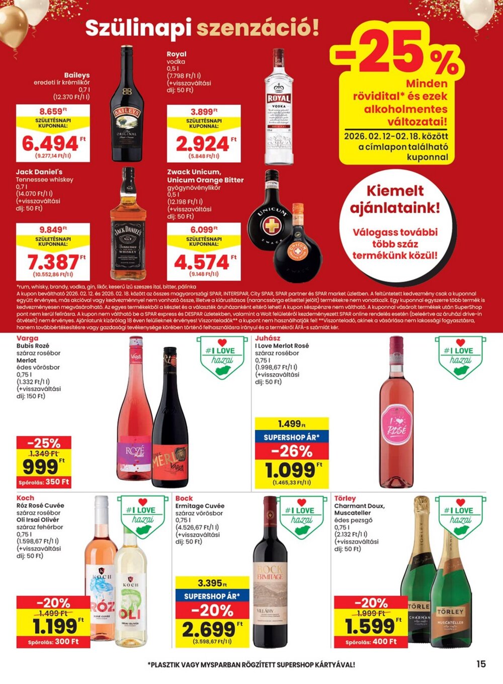 Spar akciós újság 2026.02.12-től - 15. oldal.