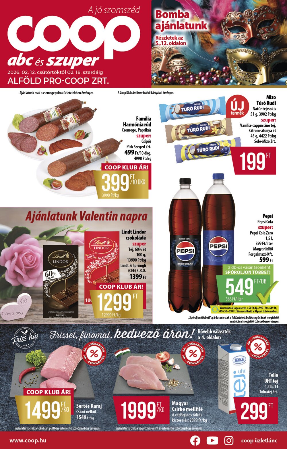 Coop akciós újság 2026.02.12-től - 1. oldal.