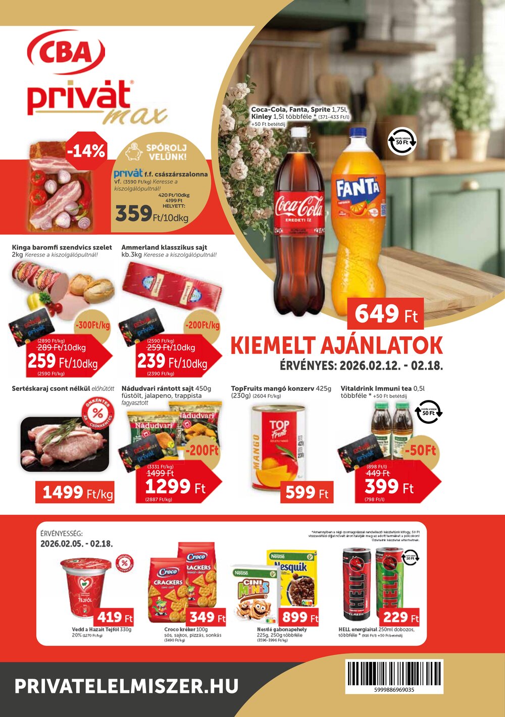 Privát akciós újság 2026.02.12-től - 1. oldal.