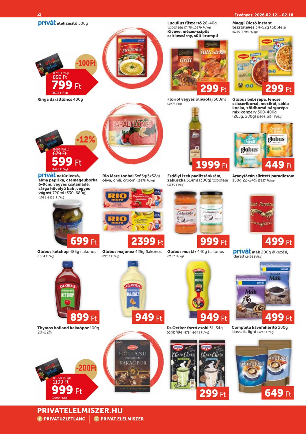 Privát akciós újság 2026.02.12-től - 4. oldal.